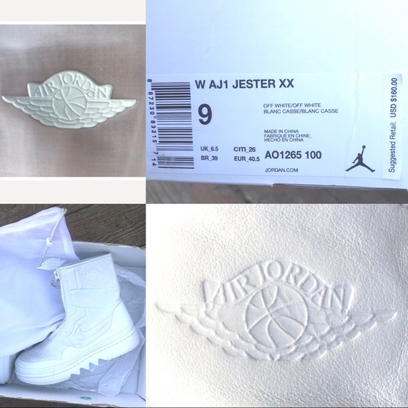 Last 5⭐️ Rare NWT Jordan AJ1 Jester XX White Boot - Picture 6 of 8